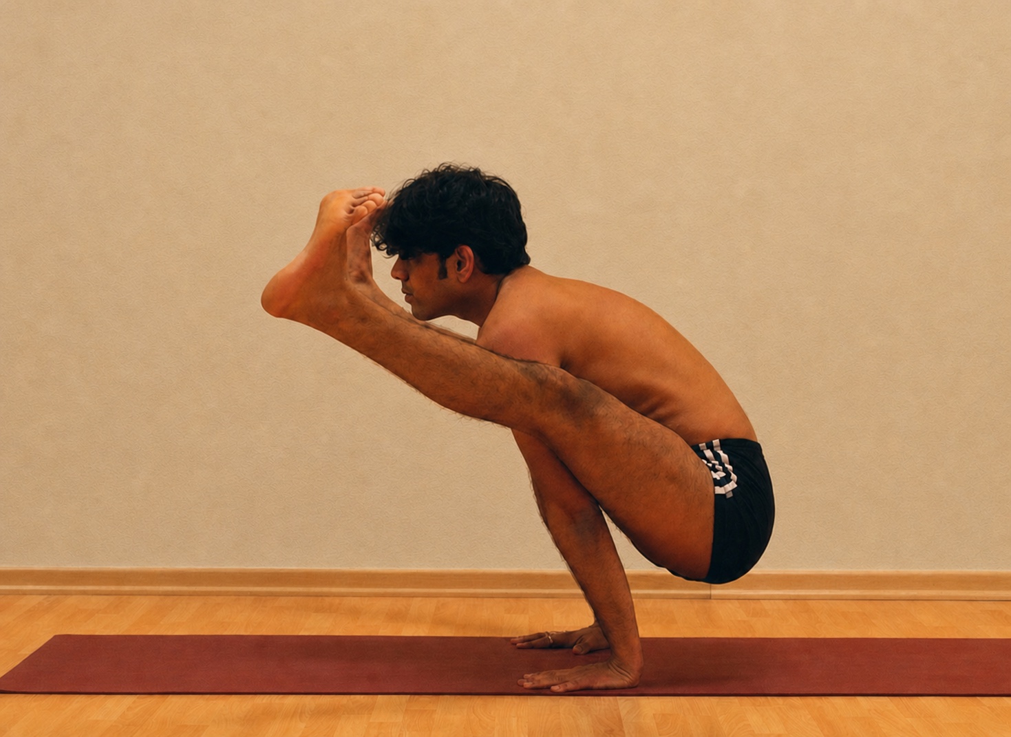 Tittibhasana yoga practice demonstrated by Pankaj Sharma